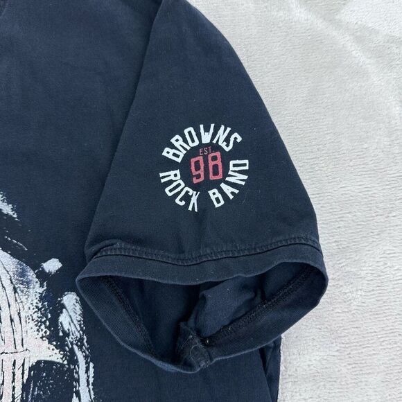 JOE‎ BROWNS T-Shirt Mens Large Black BROWNS ROCK BAND Wolf Music Graphic Tee - Picture 4 of 9